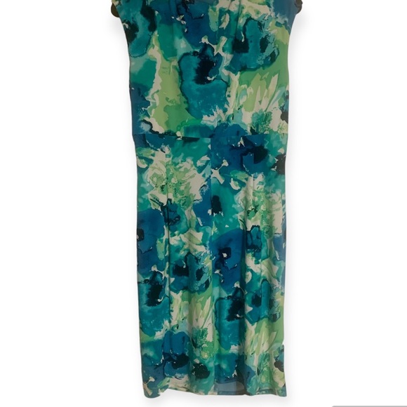 LRL Gorgeous Blue/Green Floral Dress. - Picture 6 of 11